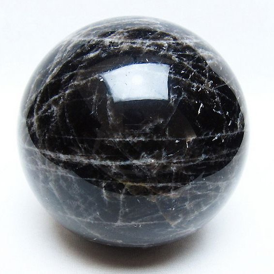 1.3Kg モリオン 純天然 黒水晶 丸玉 97mm [t572-11364]