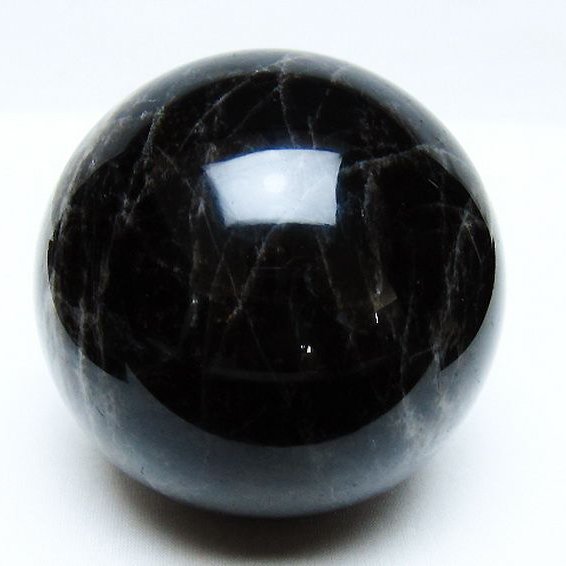 1.1Kg モリオン 純天然 黒水晶 丸玉 91mm [t572-11537]