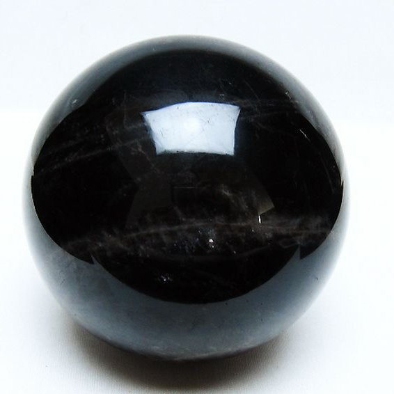 1.3Kg モリオン 純天然 黒水晶 丸玉 95mm [t572-11598]