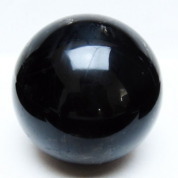 1.6Kg モリオン 純天然 黒水晶 丸玉 108mm [t572-11613]