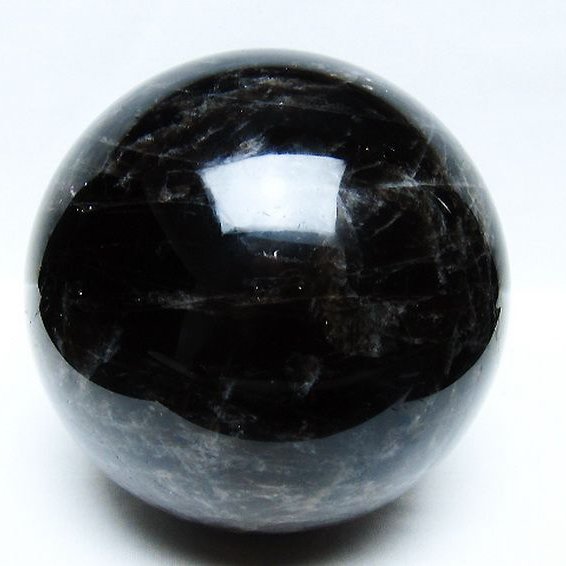 3.3Kg モリオン 純天然 黒水晶 丸玉 137mm [t572-11675]