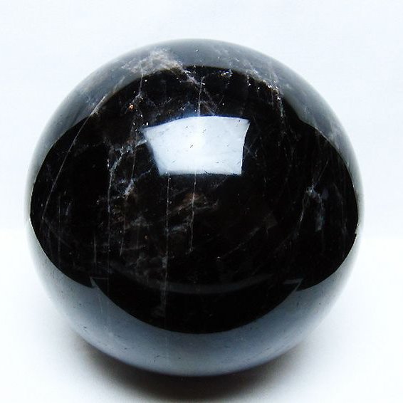 9.6Kg モリオン 純天然 黒水晶 丸玉 190mm [t572-11724]