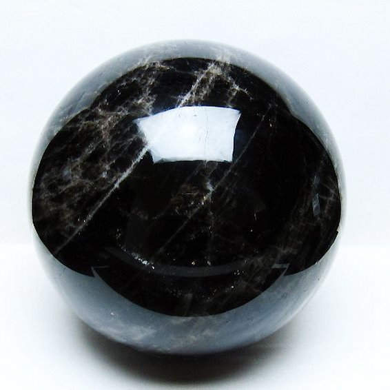 13.5Kg モリオン 純天然 黒水晶 丸玉 215mm [t572-11732]