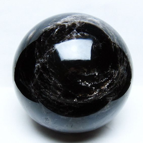 10.8Kg モリオン 純天然 黒水晶 丸玉 200mm [t572-11735]