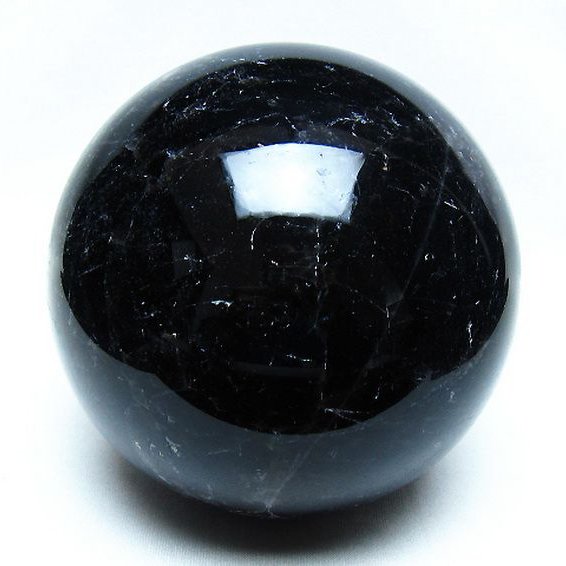 2.1Kg モリオン 純天然 黒水晶 丸玉 120mm [t572-11843]