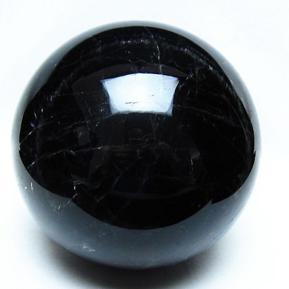 3.4Kg モリオン 純天然 黒水晶 丸玉 140mm [t572-11853]