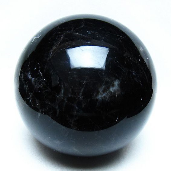2.9Kg モリオン 純天然 黒水晶 丸玉 130mm [t572-11856]