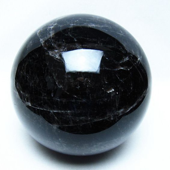 3.7Kg モリオン 純天然 黒水晶 丸玉 145mm [t572-11873]