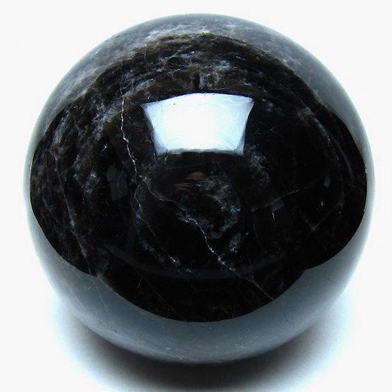 7.3Kg モリオン 純天然 黒水晶 丸玉 180mm [t572-11894]