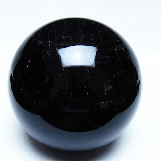 1.5Kg モリオン 純天然 黒水晶 丸玉 105mm [t572-11944]
