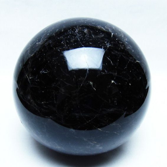 2.6Kg モリオン 純天然 黒水晶 丸玉 127mm [t572-12043]