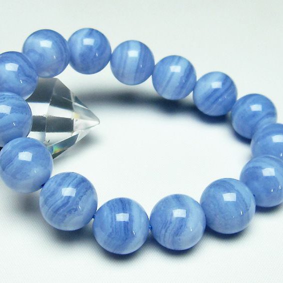ブルーレースアゲート ブレスレット 14mm [T58-6621]