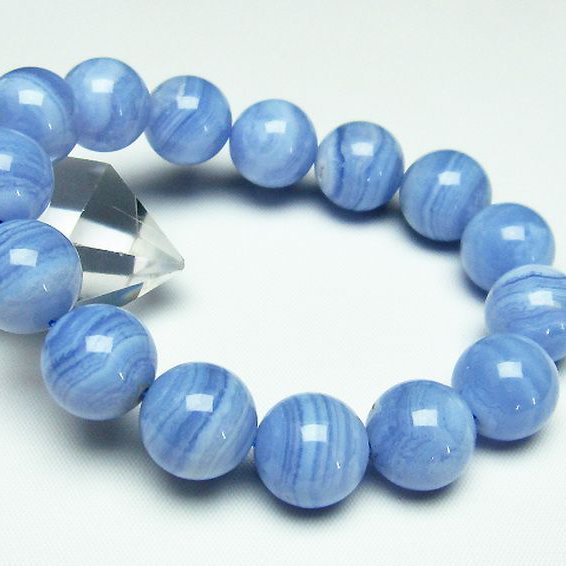 ブルーレースアゲート ブレスレット 14mm [T58-6629]
