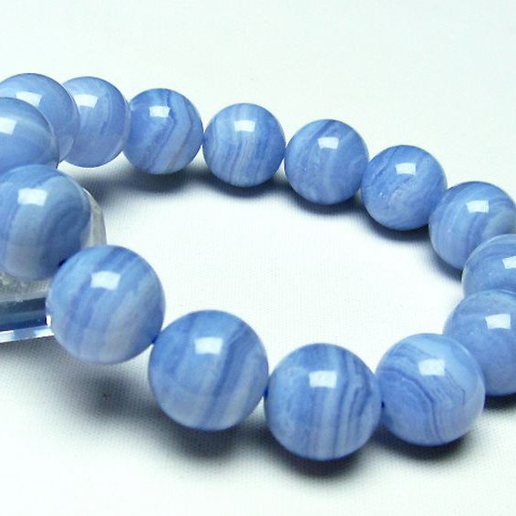 ブルーレースアゲート ブレスレット 14mm [T58-6852]