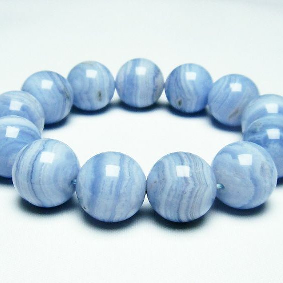 ブルーレースアゲート ブレスレット 17mm [T58-6970]