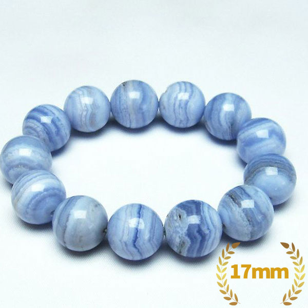 ★癒し効果★ブルーレースアゲート ブレスレット 17mm [T58-7064]