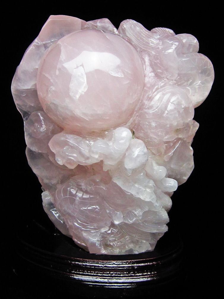 4.4Kg ローズクォーツ 手彫り 龍[T583-779]