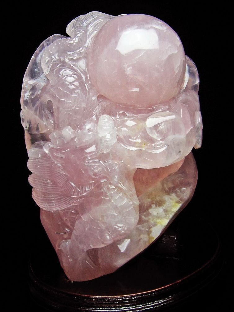 5.2Kg ローズクオーツ極上龍 置物[T583-802]