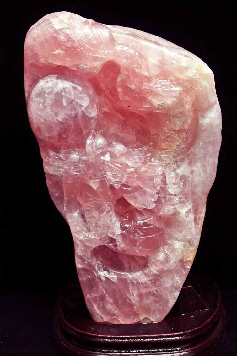 5.3Kg ローズクォーツ 手彫り 龍[T583-978]