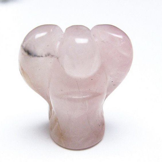 ローズクォーツ天使 置物 [t585-2226]