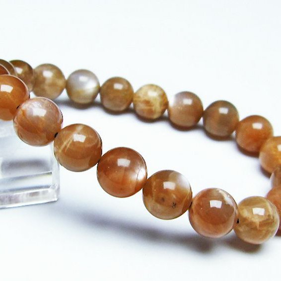 オレンジムーンストーン ブレスレット 10mm [T597-3486]