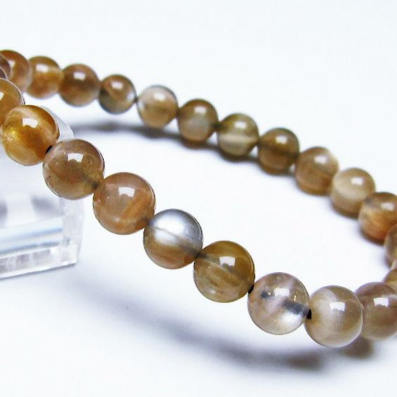 オレンジムーンストーン ブレスレット 7mm [T597-3815]