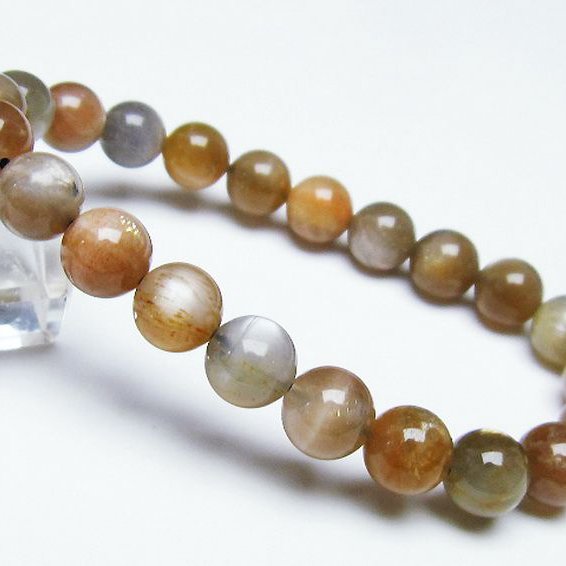 オレンジムーンストーン ブレスレット 9mm [T597-3914]