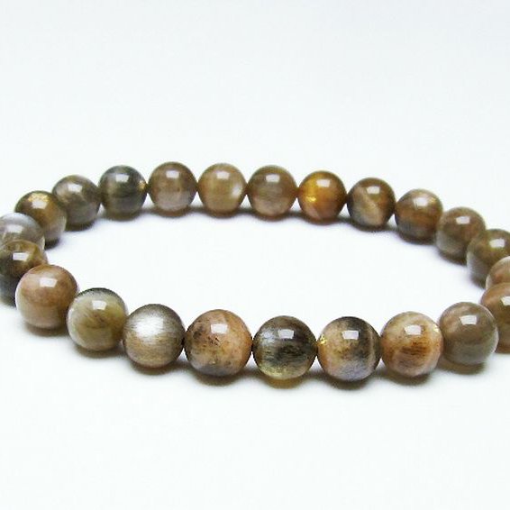 オレンジムーンストーン ブレスレット 8mm [T597-3936]