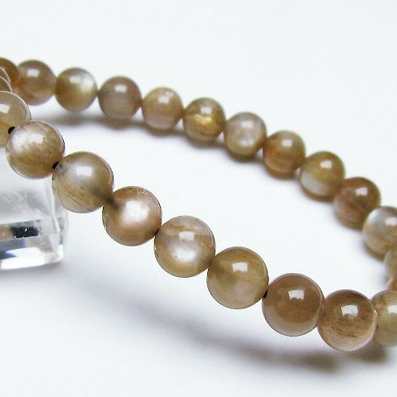 オレンジムーンストーン ブレスレット 8mm [T597-3937]