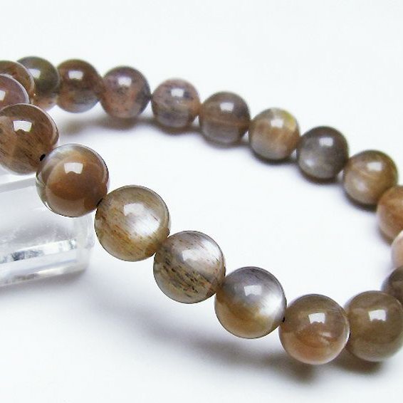 オレンジムーンストーン ブレスレット 10mm [T597-3944]