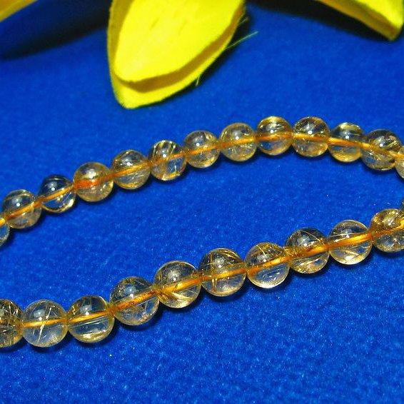 ゴールドタイチンルチル ブレスレット 6mm [T6-4678]