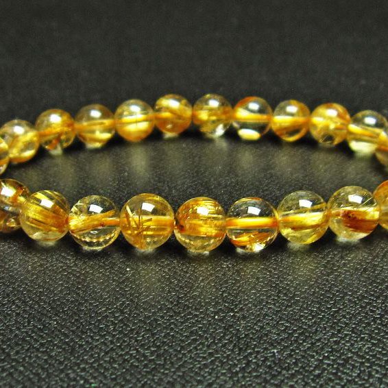 ゴールドタイチンルチル ブレスレット 8mm [T6-5316]