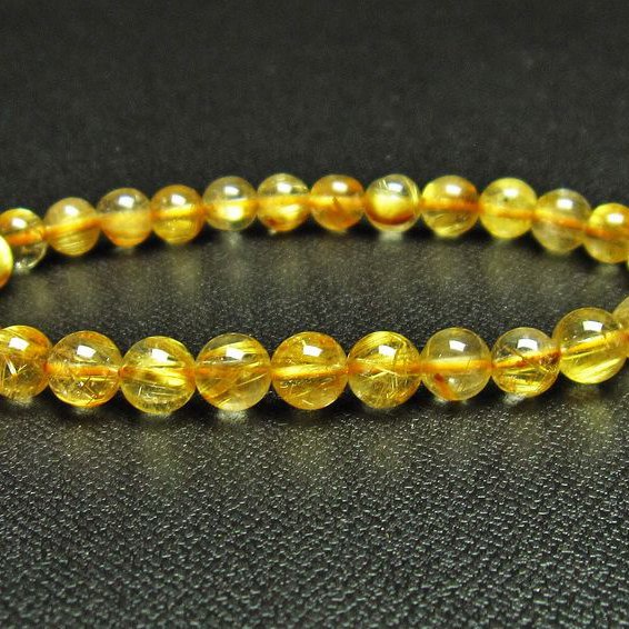 ゴールドタイチンルチル ブレスレット 7mm [T6-5340]