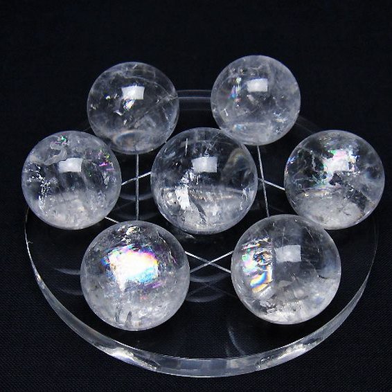 ヒマラヤ水晶 丸玉 七星陣 25mm [t602-2597]