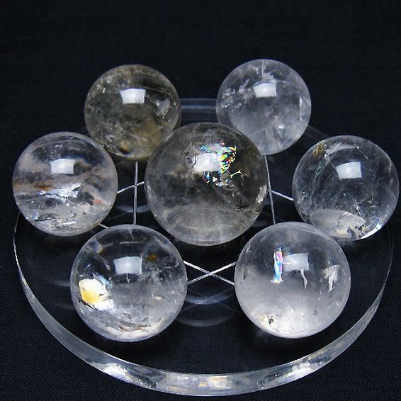 ヒマラヤ水晶 丸玉 七星陣 25mm [T602-2675]