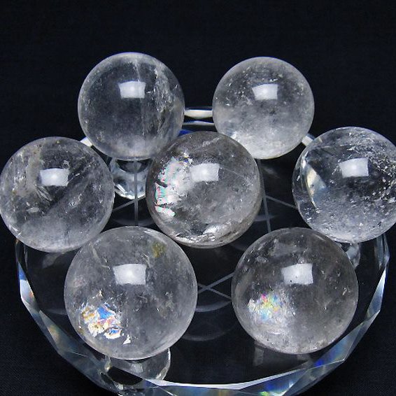 ヒマラヤ水晶 丸玉 七星陣 34mm [t602-2691]