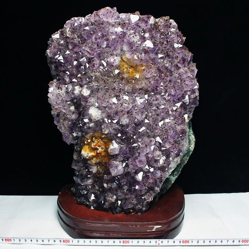 16.3Kg ブラジル産 アメジストクラスター 本体一体型台座付き同梱不可[T603-7513]