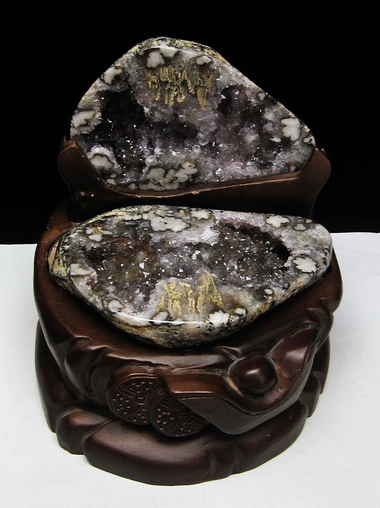 ウルグアイ産 ペア水晶トレジャーメノウ[T605-2499]