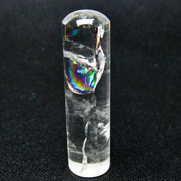 虹入り ヒマラヤ水晶 印材　※別途料金で篆刻可能 15mm [T607-138]