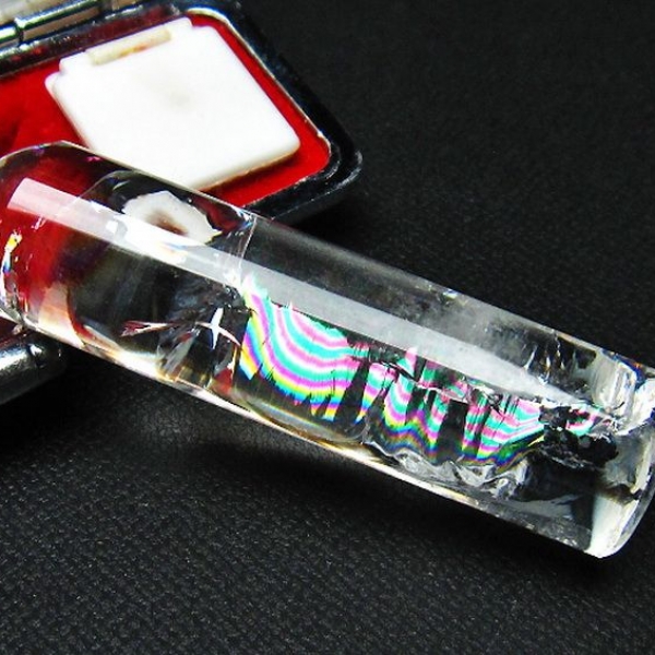 虹入り ヒマラヤ水晶 印材　 14mm [T607-188]