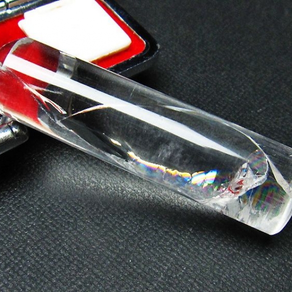 虹入り ヒマラヤ水晶 印材　 15mm [T607-195]