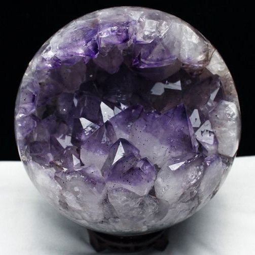 9.4Kg アメジスト笑口 丸玉 200mm [T610-11952]