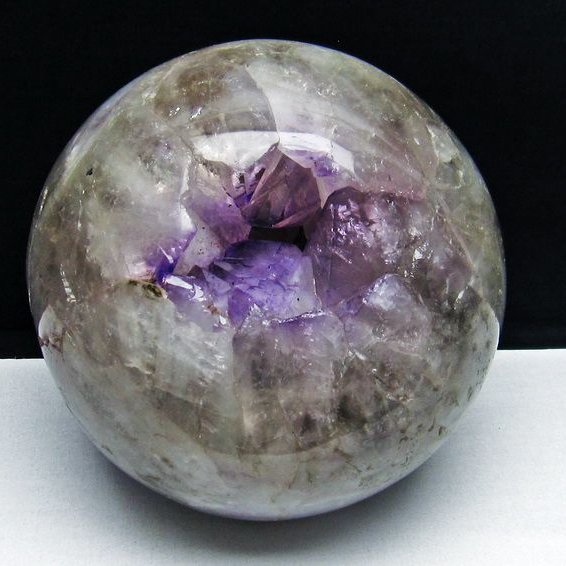 10.7Kg アメジスト笑口 丸玉 200mm [T610-11981]