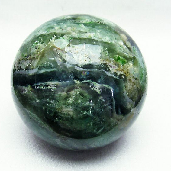 1.1Kg エンジェルフェザー フローライト 丸玉 89mm [T616-2879]