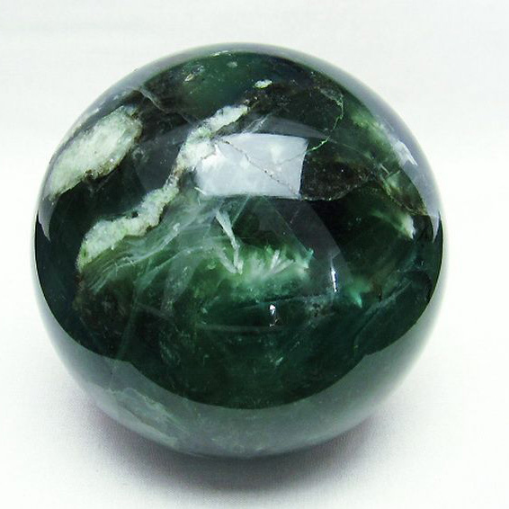 1.8Kg エンジェルフェザー フローライト 丸玉 101mm [T616-2881]