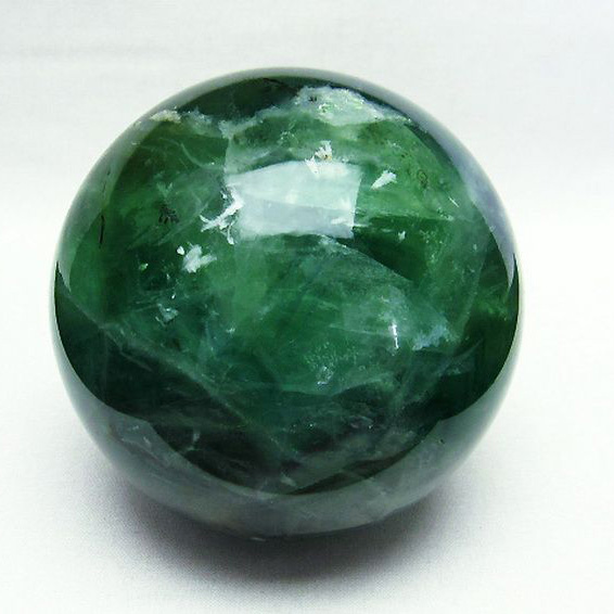 1.8Kg エンジェルフェザー フローライト 丸玉 103mm [T616-2887]