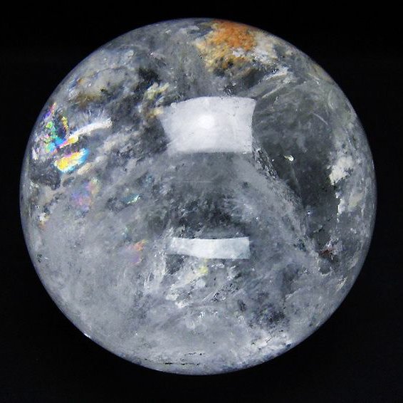 虹入り ヒマラヤ水晶 丸玉 85mm [T62-16162]