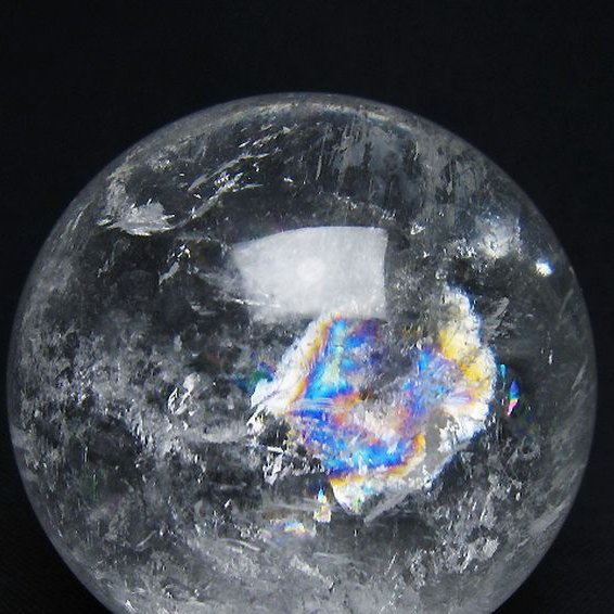 虹入り ヒマラヤ水晶 丸玉 47mm [t62-16238]