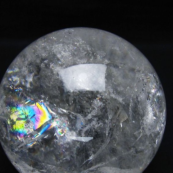 虹入り ヒマラヤ水晶 丸玉 88mm [t62-16332]