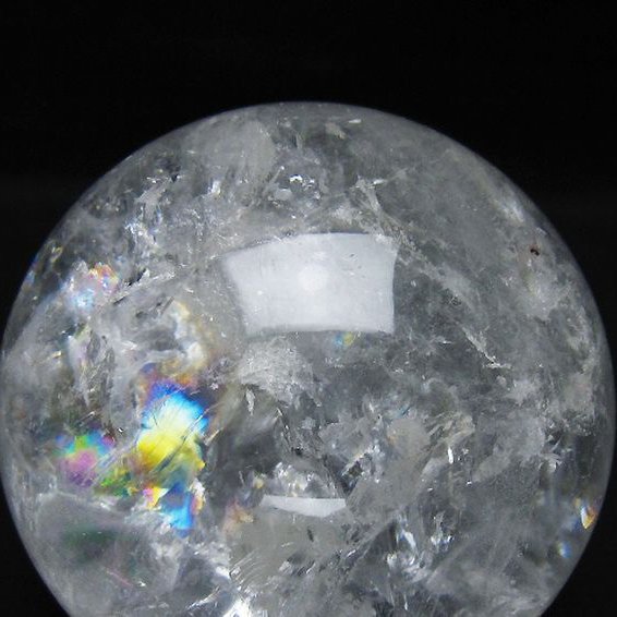 1.1Kg 虹入り ヒマラヤ水晶 丸玉 92mm [t62-16340]